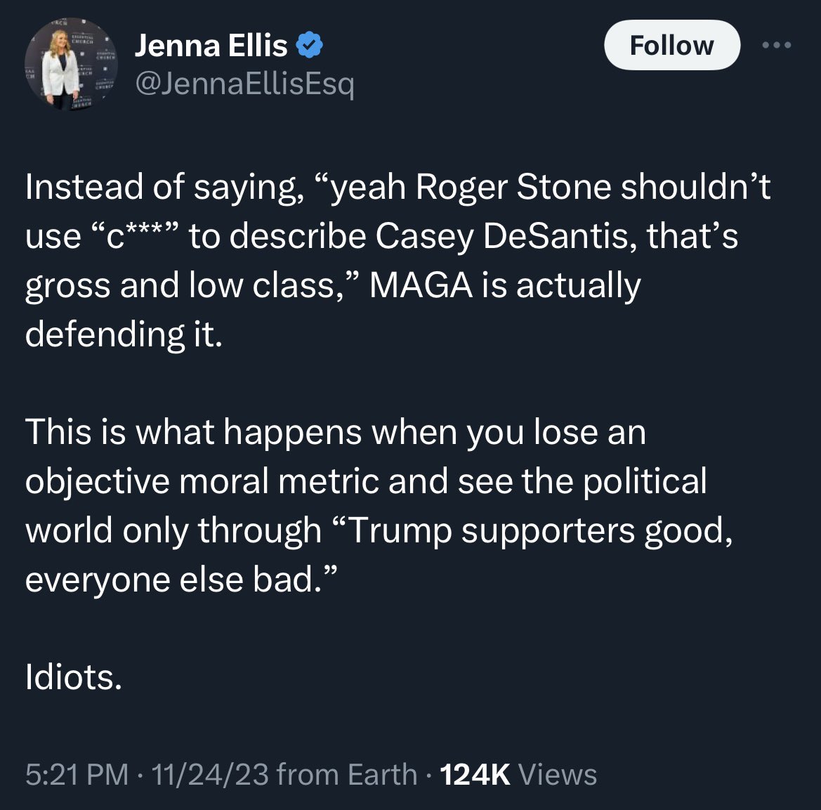 The first lesson, chapter 1, of Understanding MAGA 101 is that the things about Trump that repulse most people are exactly the things they love about him. They aren’t “defending” it. They are loving it.