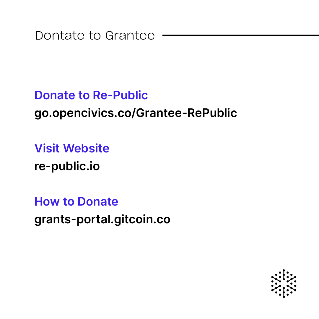 OpenCivics's tweet photo. Showcase: Genesis Round Grantee – @republicdao
: Personal Data Utilities for Humans
Donate: https://t.co/BXQRDcsNLw
#GG19 #Gitcoin #deciv https://t.co/NFjm2DpR2Q
