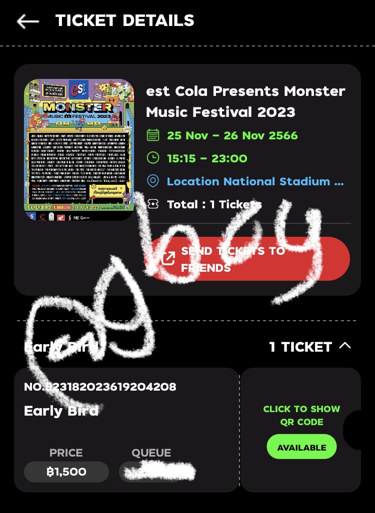 gbboi_'s tweet photo. มี 1 ใบ 800 ค่ะ แลกคอนแทคได้คับ #MonsterMusicFestival2023 https://t.co/yz5gmvq8TJ