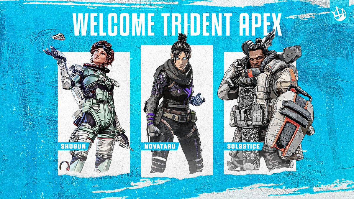 #Announcement 

After searching high and low, we've assembled a squad ready for the arena!
We are thrilled to unveil our new Apex Legends roster! 

🔹 @onyx__Shogun
🔹 <a href="/Novatarutv/">Novataru</a>
🔹 @bongous

#RaiseYourTrident🔱 to these extremely talented individuals.