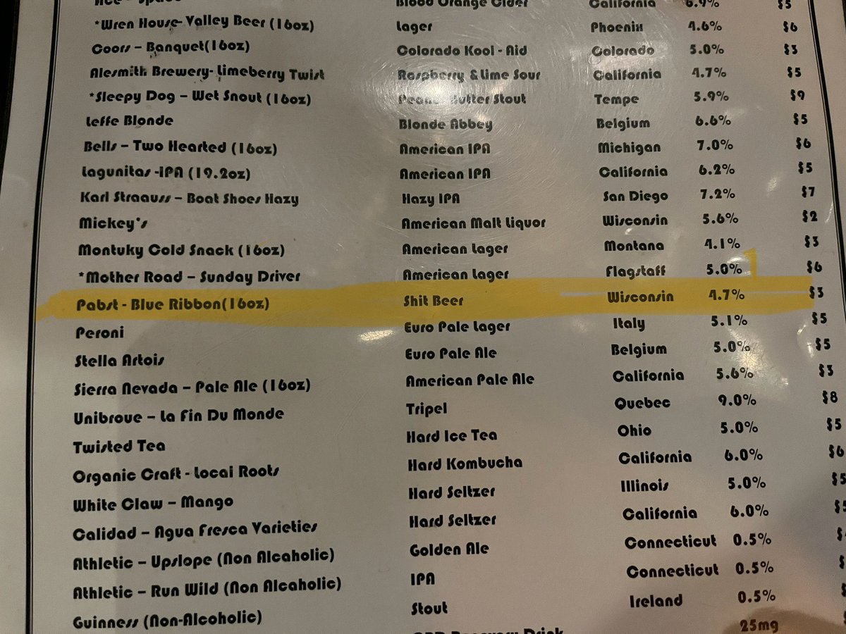You know you’re in good company when you find this on the two-page long #beer menu…