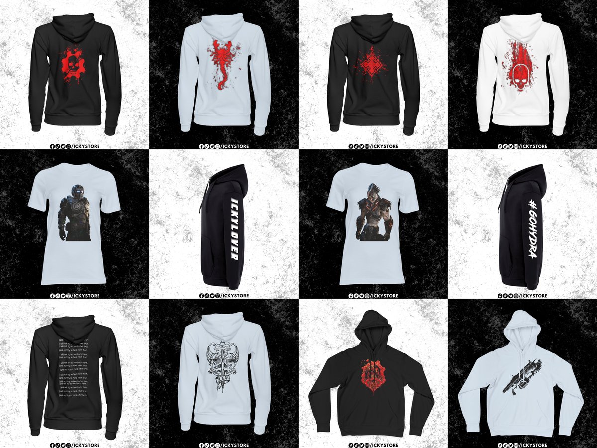 Ickylover's tweet photo. Amigos, vengo a ofrecerles sudaderas y playeras de Gears, de @IckyStore.
Bloodsprays, marcas, personajes, logos, gamertags, etc; todo se puede plasmar. 
Por si hay algún equipo, marca, o tú mero te quieres ver facha en Puebla, aquí algunas ideas.
Se agradecen los RTs jujui. https://t.co/29MeviMAZy