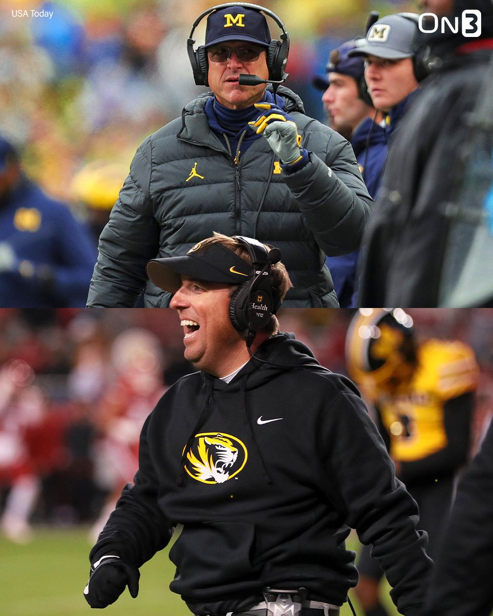 On3's tweet photo. Eli Drinkwitz calls out Jim Harbaugh, declares Missouri 'America's team' 😳

“Earlier in the week I heard a coach talk about being America’s team. 

And I don’t know about all that conversation, they got so many different good things going for them. Some good, some maybe they stole illegally. 

We’re America’s team. We’re a team built on underdogs. We’re a team built on young men with something to prove.”

https://t.co/FHcoJm7GLk