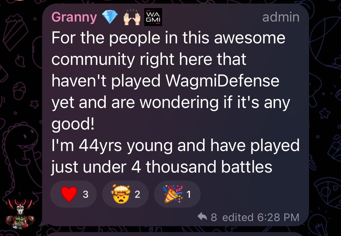 NiFeWARS's tweet photo. Is WAGMI Defense a fun and addicting game?

We're gonna go with YES. ✅

🔗 Join our community on Telegram: https://t.co/vEdPDnphzT

#WAGMIGAMES https://t.co/h1b63w4I1z