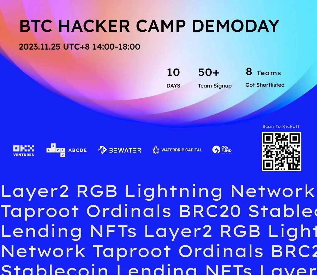 ABCDELabs's tweet photo. 🚀Exciting News: BTC Demo Day in 4 hrs (14:00-18:00 UTC+8). 🌟

Top 8 teams showcasing Layer2, RGB, Lightning Network, Taproot, Ordinals, BRC20, Stablecoin, Lending, and more

Judges from @soraventures , @ABCDELabs , @OKX_Ventures,OGs Fund offering investment opportunities #BTC https://t.co/E5it34rJmn