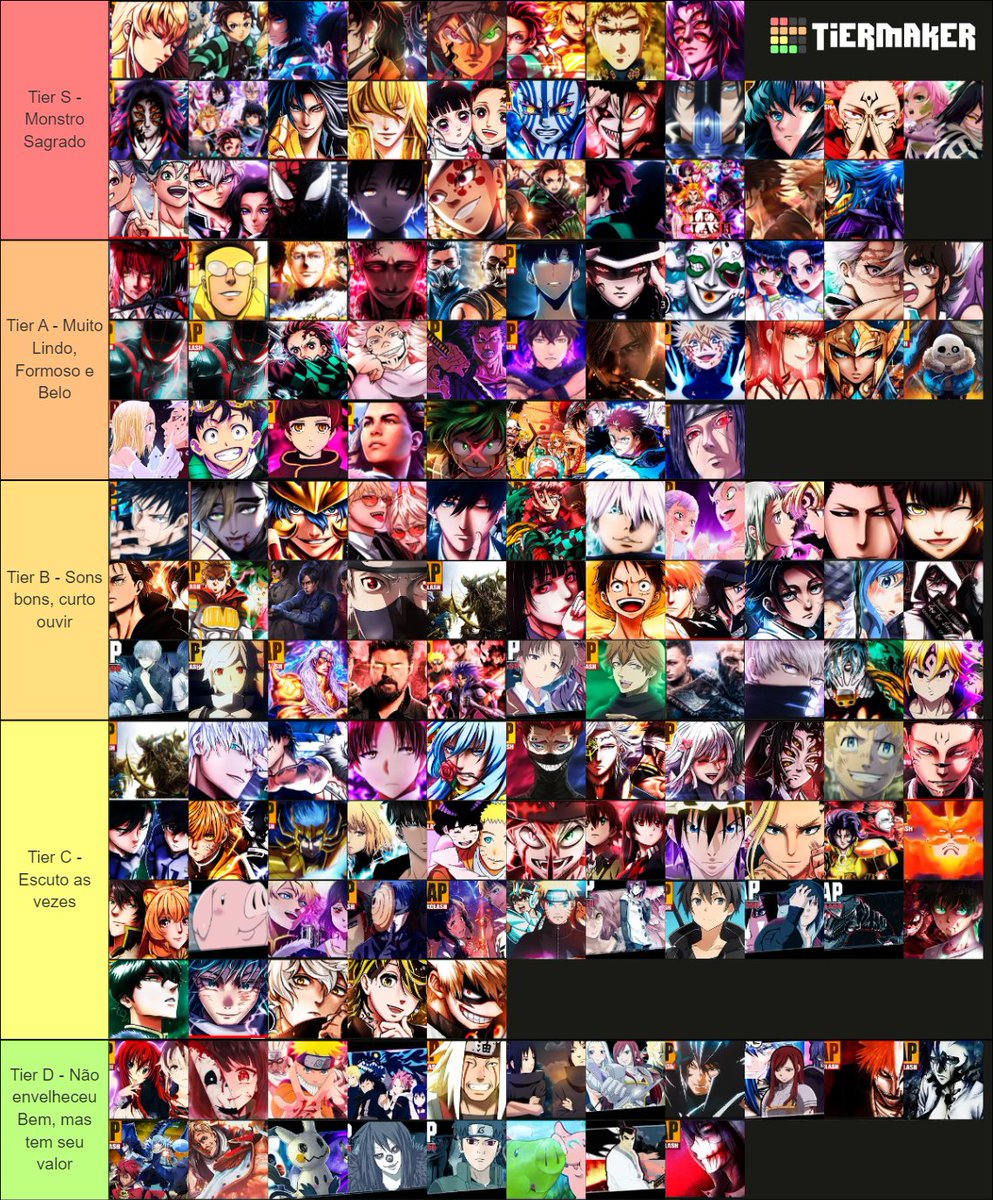 Me pediram pra fazer e eu fiz kkkkkkkkk
quem quiser fazer o seu, vou deixar o link 
tiermaker.com/create/tier-li…