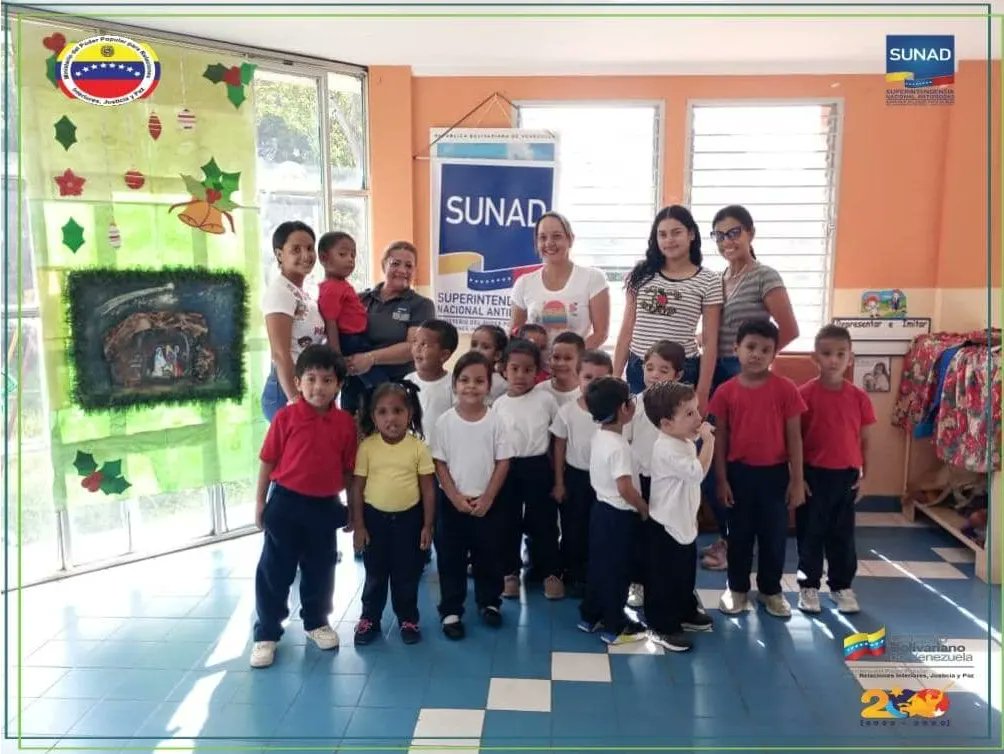 La Sunad Yaracuy, realizo actividades recreativas dónde se fomentan valores, dirigido a los niños y niñas del preescolar Simon Rodríguez en el Municipio Independencia, con el fin de fomentar valores como herramienta para contribuir a la prevencion integral para la vida y la paz