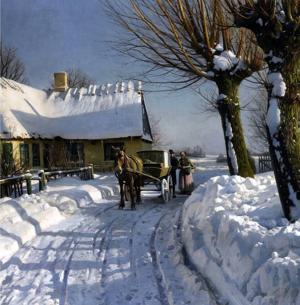 RatherGoodArt's tweet photo. Good morning - I hope you slept like a macroalgae-stuffed pistol-shrimp - I'm starting with ‘Winter Landscape from Herstedvester’, Peder Mørk Mønsted, oil on canvas, 1923. Part of this year's Winter/Christmas card collection. 5% of proceeds go to @Shelter.
https://t.co/WmNQqigzVX https://t.co/XGM9jblauq