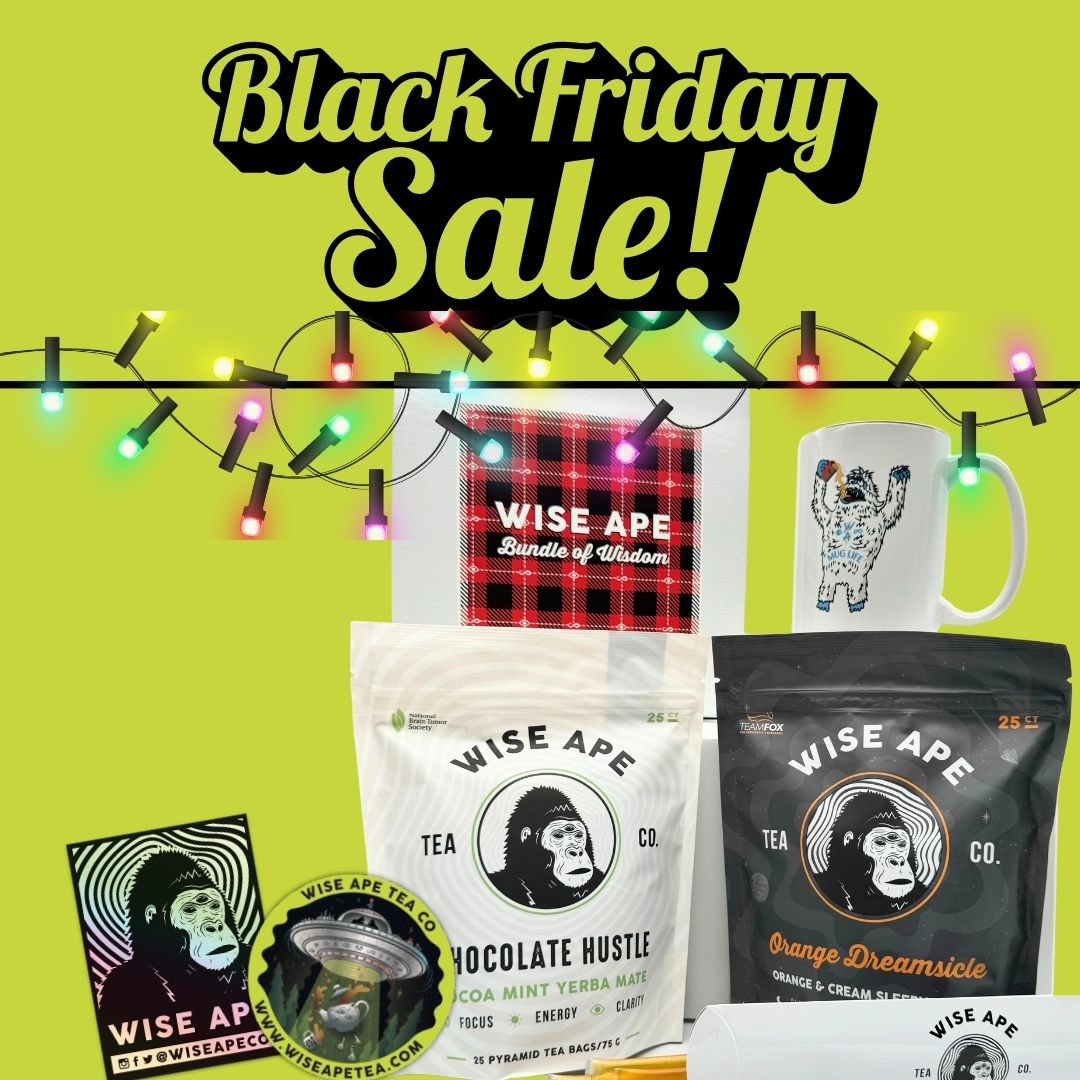 WiseApeCo's tweet photo. You deserve these awesomely delicious organic adaptogen fueled teas. 🦍🍵

25% OFF sitewide
Up to 38% OFF bundle deals

Come get your wisdom. 
https://t.co/xiXwHECY3z https://t.co/qSuQOG1U6y