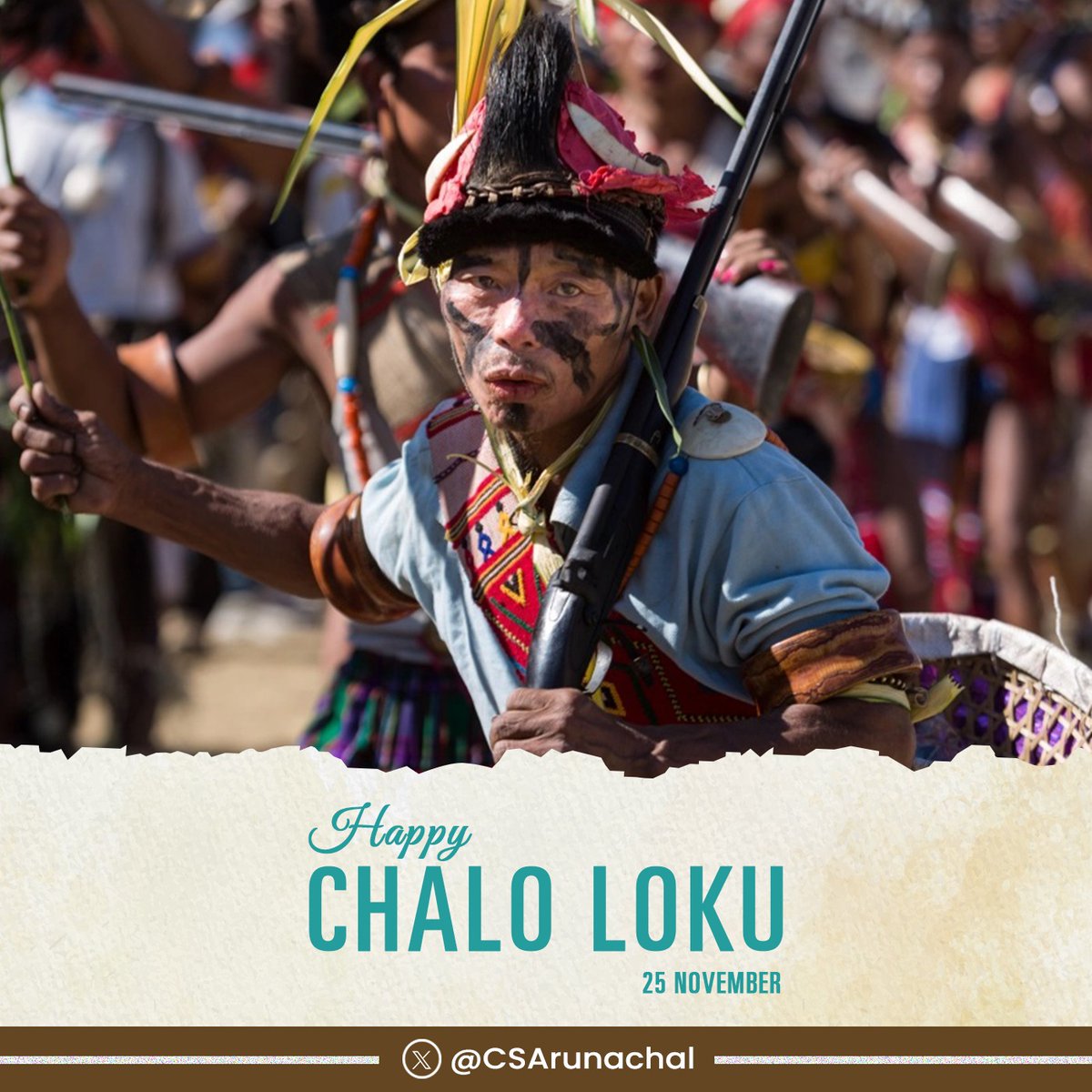 CSArunachal's tweet photo. Warm greetings to my #Nocte brothers and sisters on the joyous occasion of #ChaloLoku.
May this auspicious festival bring good health, harmony and prosperity. https://t.co/ehPIYVeb66