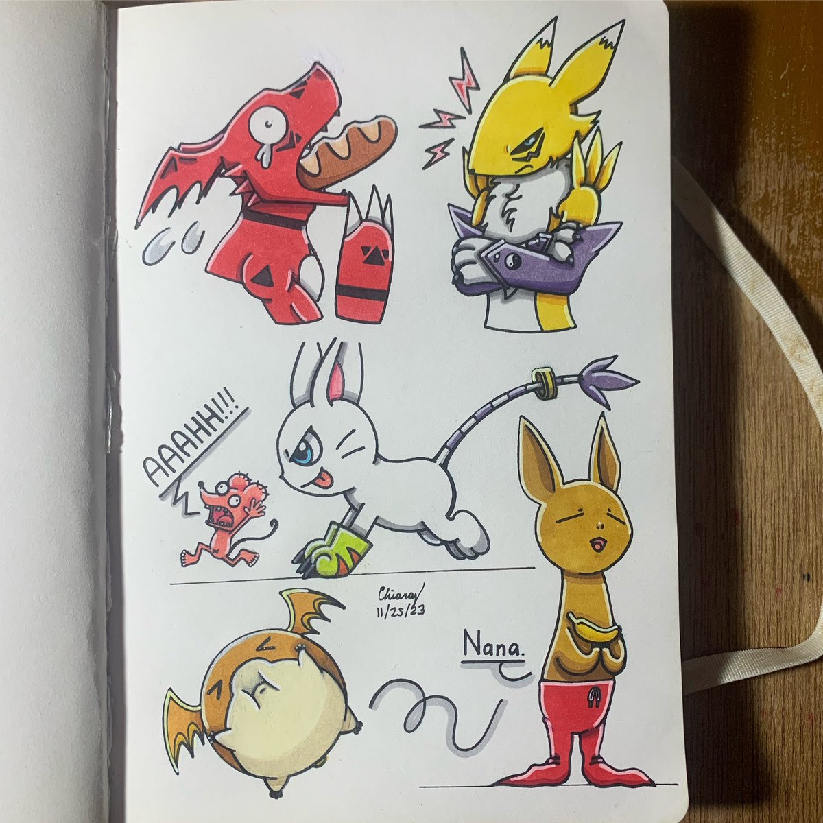 PotatoPo5's tweet photo. My little digi page is done!
Had fun making it. Really missed using my markers and pens.

PS. iPad is now fixed so back to unfinished piece 

#digimon #renamon #guilmon #tailmon #neemon #chuumon #patamon #art #artwork #drawing #illustration #traditional #traditionalart https://t.co/jnhmQDvn50