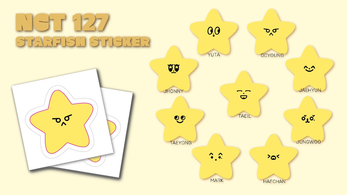 ✏ NCT 127 STARFISH STICKER ? 엔시티 127 불가사리 조각스티커 #RT 