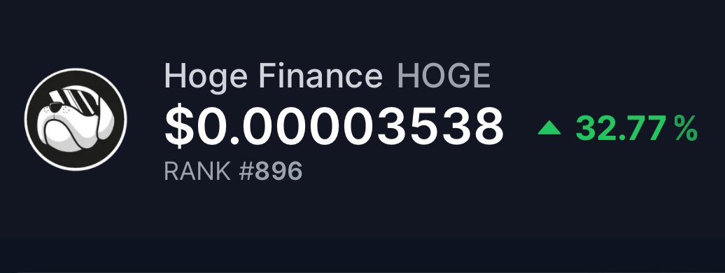 DailyHoge's tweet photo. BREAKING: HOGE listed on @coingecko’s largest gainers list and climbs to top 900 tokens on the market after a month of massive gains. https://t.co/V68Kmv8k9q
