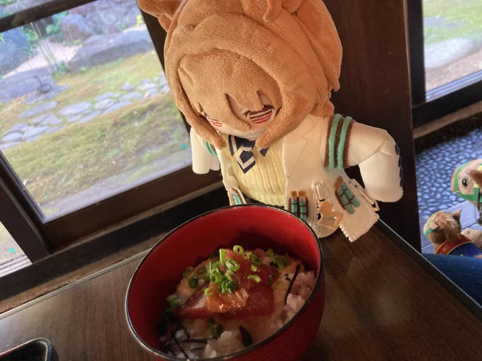 たちょちゃん、山かけ丼やね
