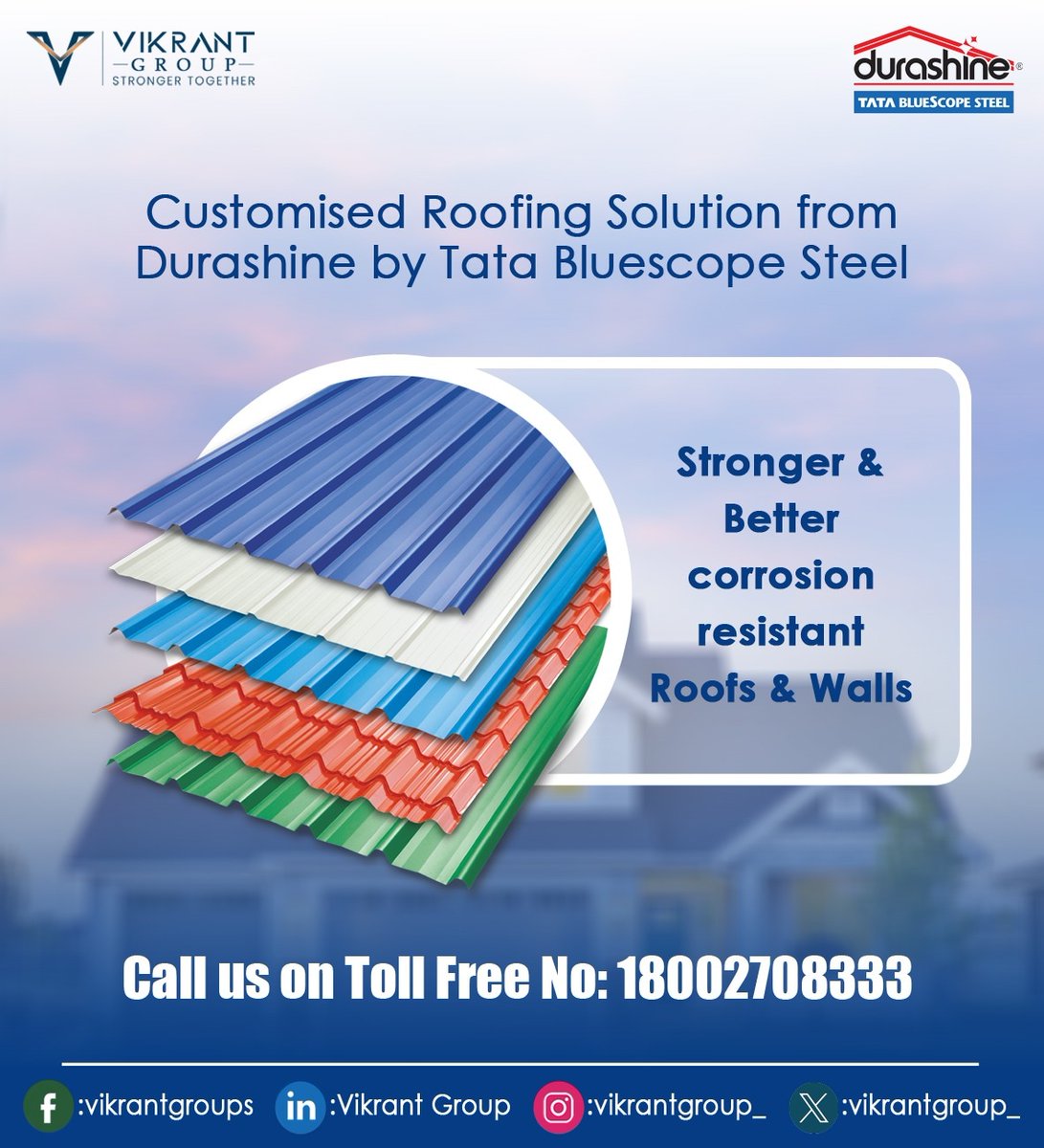 vikrantgroup_'s tweet photo. Built with 150 years of innovation and Tata's toughest steel, DuraShine® roofs provide incredible protection and beauty to your home.
#vikrantgroup #tatasteel #tata #durashine #toughest #beauty #home https://t.co/q9skspP1F1