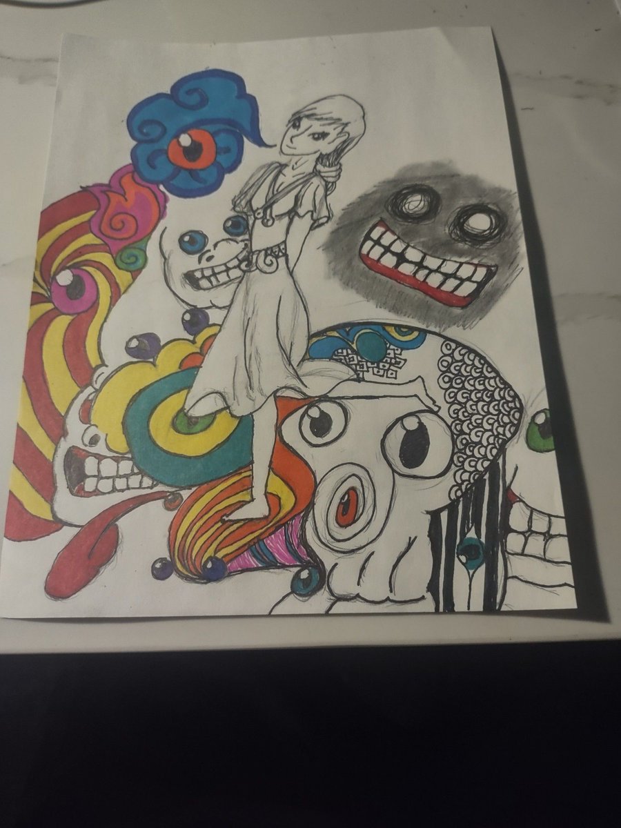 This was what I drew late at night during Snafucon  this year. I'm not really good when it comes to social events from time to time, but I do have to keep myself together. Even if it feels as if all eyes are on me...
🎩
#imagination #art #vss365 #vsshorror