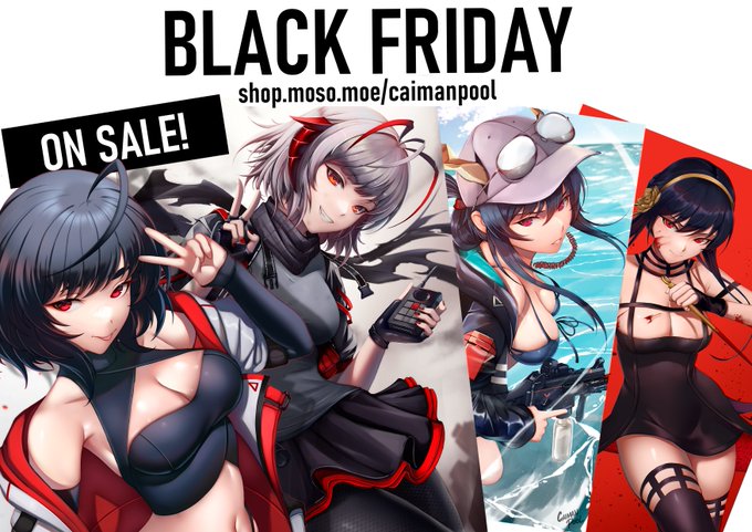 Big Black Friday sale with 40% off on Caiman Pool Prints and 30% off Standees! 😤  If you'd like to support us feel free to check out some of the prints we have in stock!  Huge thanks again to @MosoBox for all the support and help throughout the years 🥰 https://shop.moso.moe/caimanpool