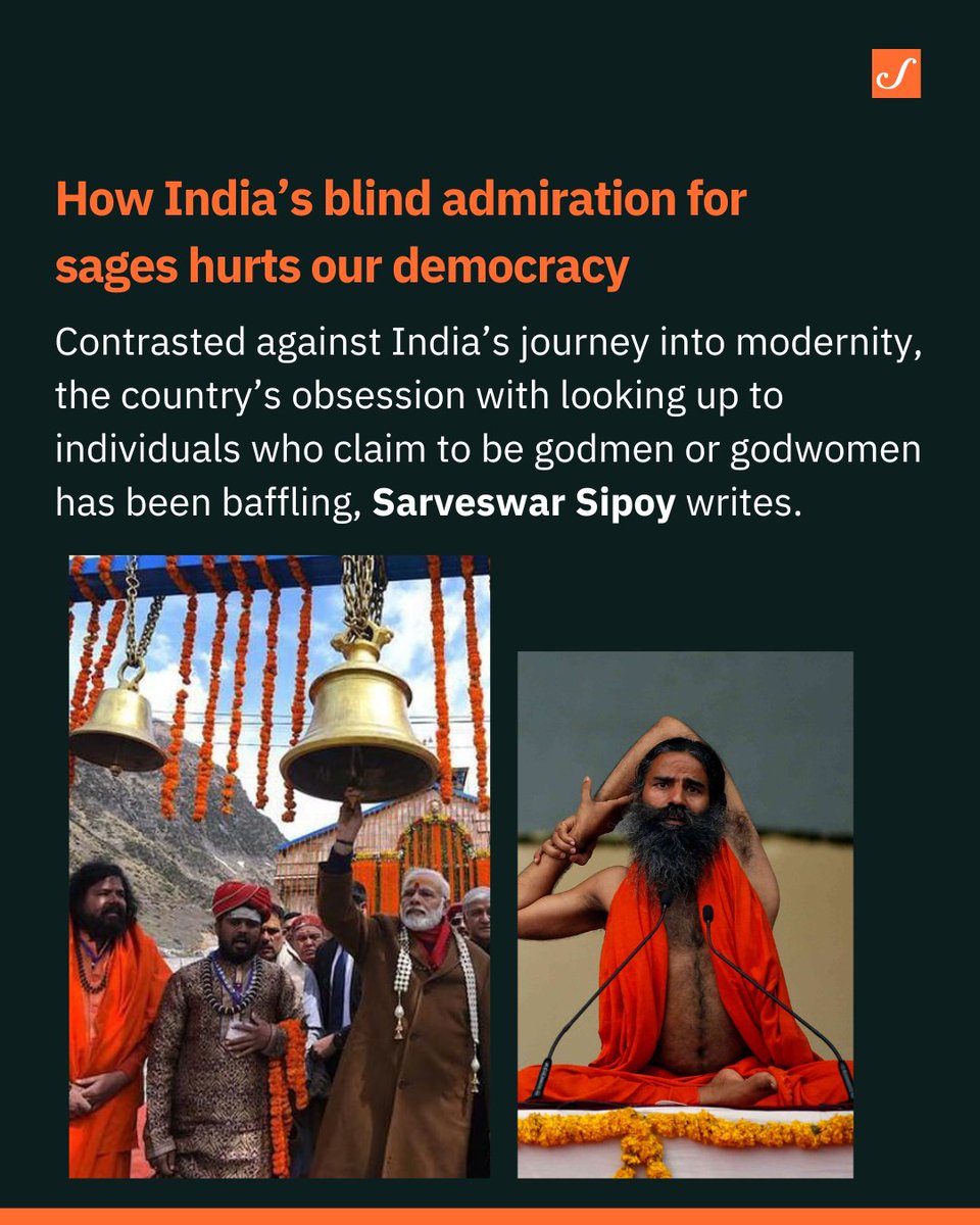 scroll_in's tweet photo. A society influenced by modernity and science should be able to ask critical questions. Yet, religious leaders influence every sphere of life in India.

By Sarveswar Sipoy

https://t.co/DUKaAbt7OM https://t.co/8lNeETYJyv