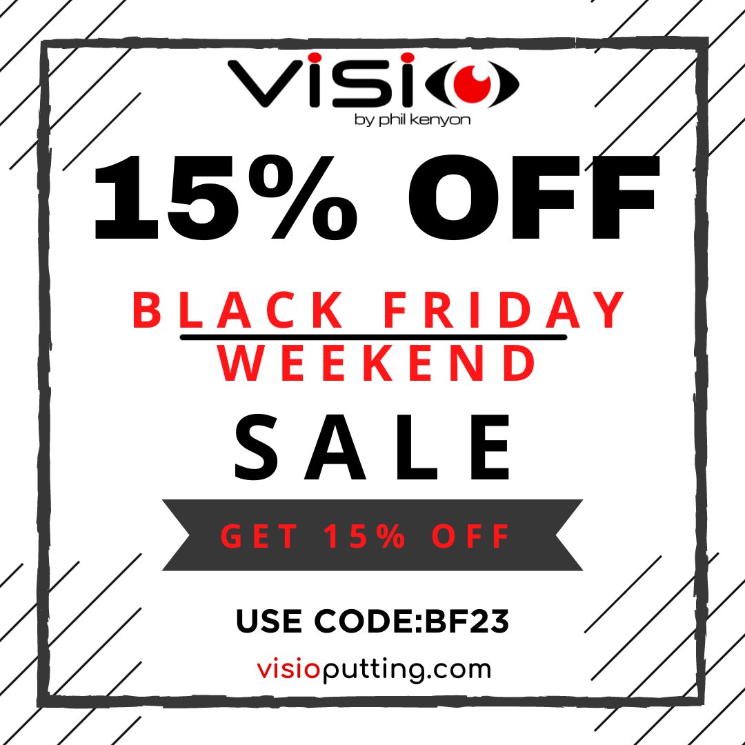 🔴Elevate your Saturday putting game with @visioputting's Black Friday Bonanza! 🏌️‍♂️ 

Enjoy an EXCLUSIVE 15% OFF on nearly ALL our TRAINING AIDS by specialist @kenyoputting. 

Use code BF23 at checkout. Don't miss out on this stroke of genius! 

#VisioPutting #SaturdaySpecial 🎯