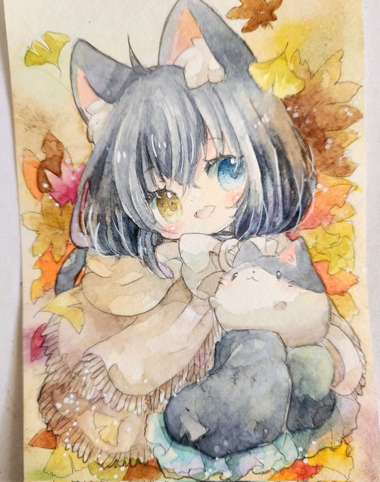 「autumn leaves hair between eyes」 illustration images(Latest)