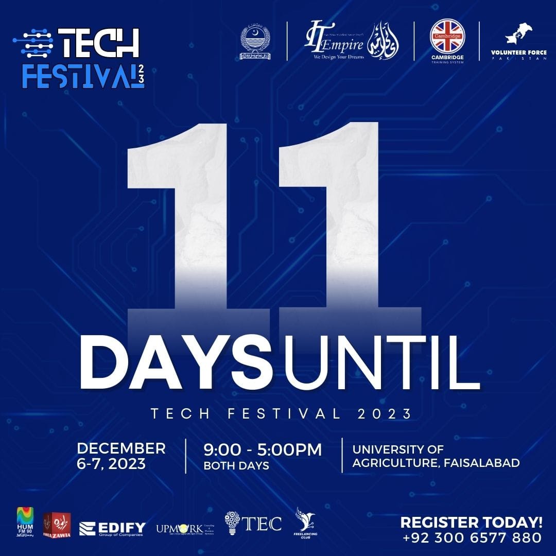 vforcepak's tweet photo. 11 days left until the most exciting and inspirational festival of the year _ 𝐓𝐞𝐜𝐡 𝐅𝐞𝐬𝐭𝐢𝐯𝐚𝐥 𝟐𝟑: Where Inspiration Meets Innovation!! Register now!
➡️ 𝐏𝐚𝐫𝐭𝐢𝐜𝐢𝐩𝐚𝐧𝐭𝐬 𝐅𝐨𝐫𝐦
https://t.co/5a4VQmg4rz
➡️ 𝐀𝐦𝐛𝐚𝐬𝐬𝐚𝐝𝐨𝐫𝐬 𝐅𝐨𝐫𝐦
https://t.co/nfVkt6Vtcz https://t.co/XUlg1nADLc