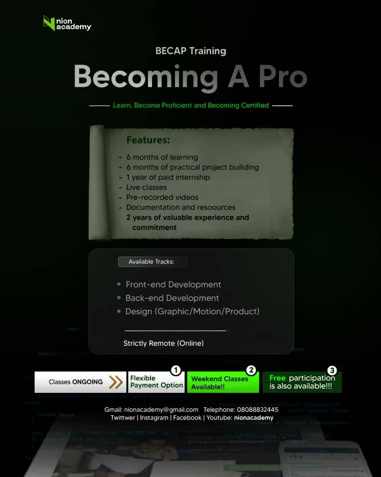 NIONACADEMY's tweet photo. Kick-start your career in tech https://t.co/q9K5mzj6Ss