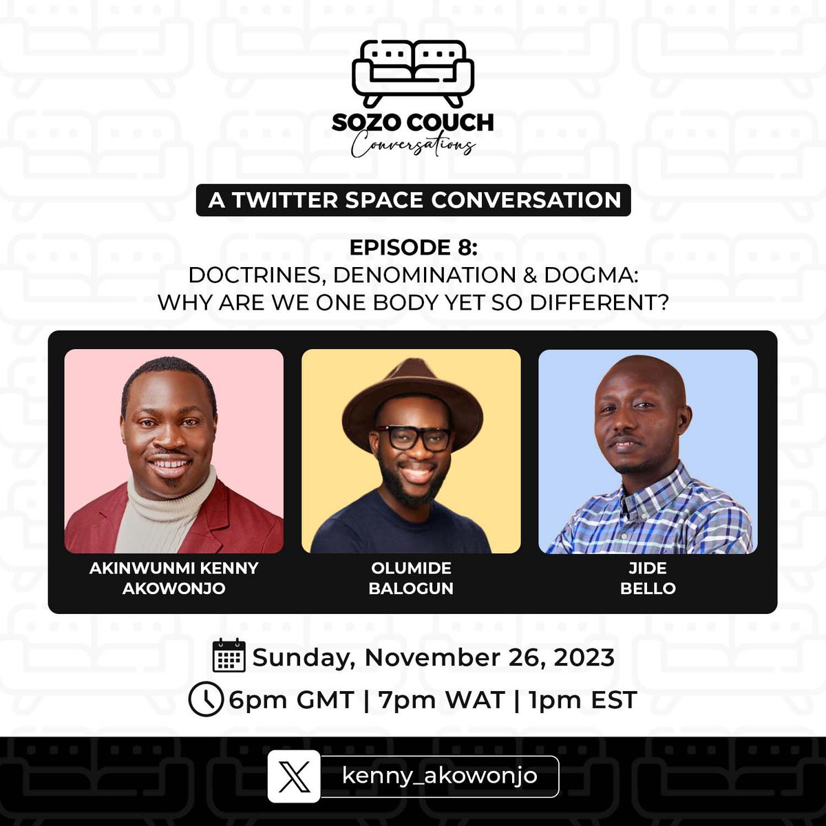 kenny_akowonjo's tweet photo. Join me tomorrow as I engage my brothers on this tough topic about the diversity and differences in the body of Christ 🔥 https://t.co/VE1ef4oXWh