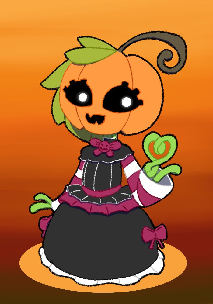 Now with a background and all, feels more finished, gothic lolita pumpkin girl oc 🎃

#monstergirl #plantgirl #Oc #originalcharacter #MyOC #artist #art #characterdesign #cute #artist #art #Lolitafashion #artistsontwitter #ArtistOnTwitter #illustration #イラスト #イラストレーター