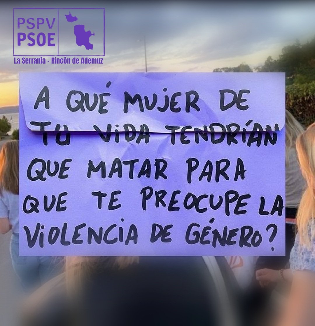 PsoeSerranAdem's tweet photo. #25N ¡No más violencia de género!

#psoeserraniarincondeademuz
#comarcaserranos
#rincondeademuz https://t.co/XsesSPJ79e