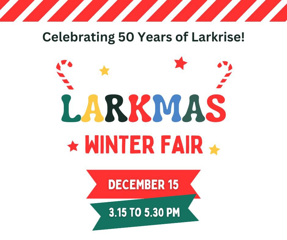 Come along to this year’s Larkmas Winter Fair on Friday 15th December from 3.15pm to 5.30pm to help celebrate 50 years of <a href="/larkriseprimary/">Larkrise Primary Oxford</a>! Friends, family and wider community welcome. Find out more: friendsoflarkrise.org/blog/celebrate…