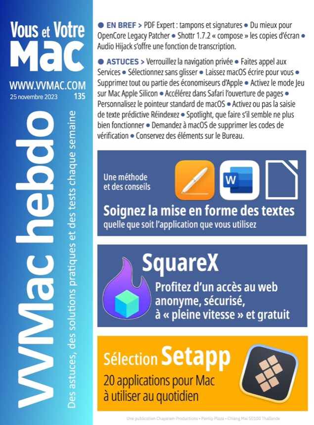 VVMAC_FR's tweet image. Bonjour ! VVMac hebdo 135 est de sortie. 
Voici le sommaire :