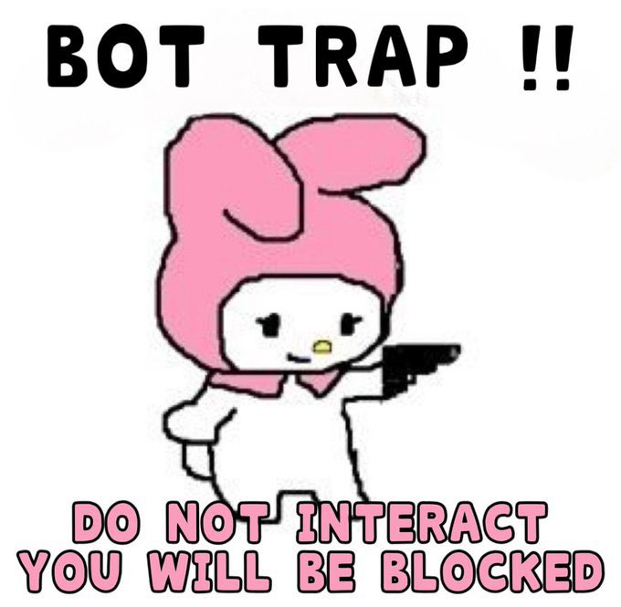 🚫❌Another Bot Trap❌🚫  ‼️DoNot Hit or I will block you‼️ https://t.co/thXEe8HJSK