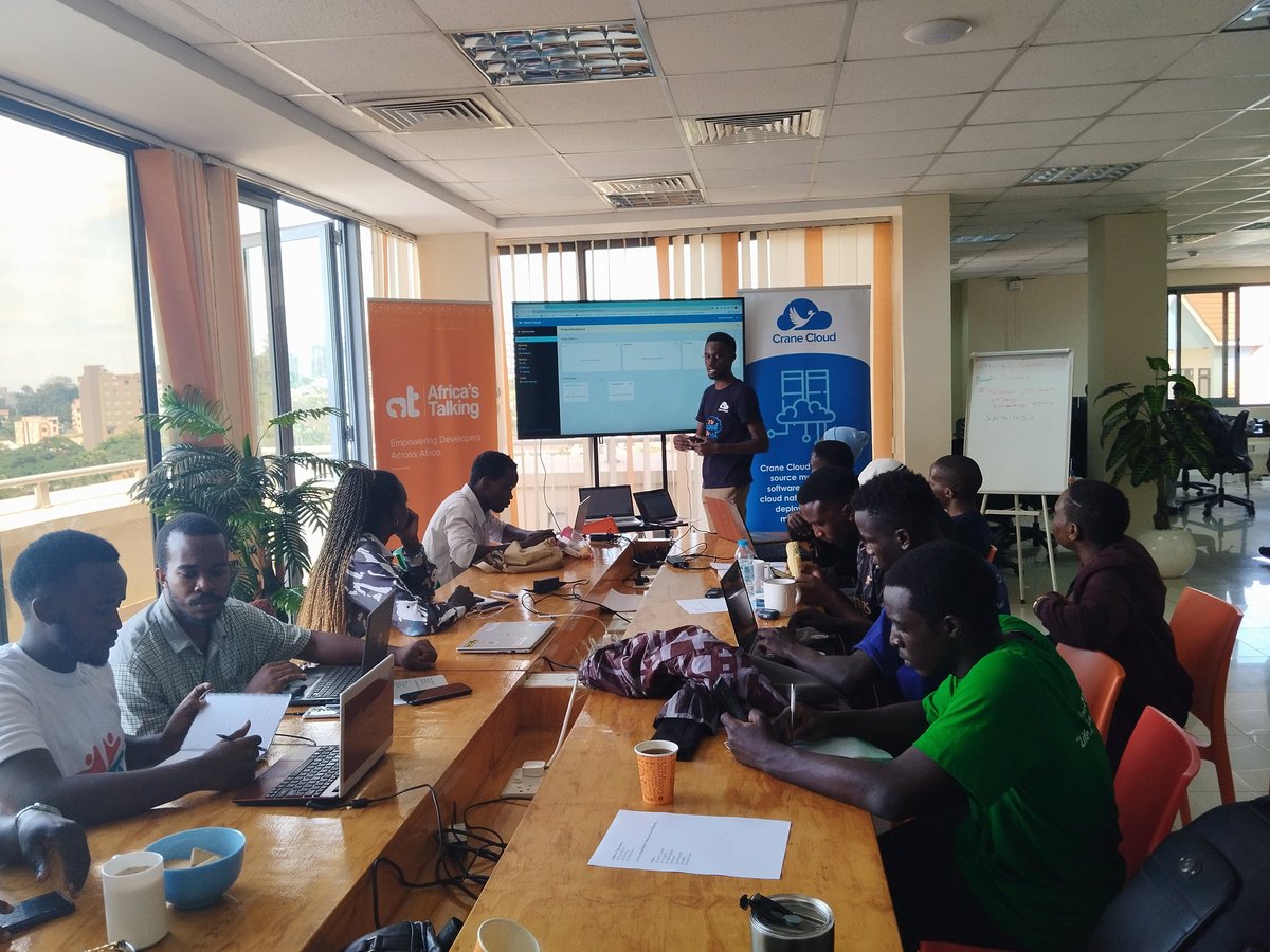 oquidave's tweet photo. If you're interested in real estate and property Tech, you should be here. Teams are already forming. @Africastalking and @CraneCloud_io providing the support and Tech stack. Industry titans @Samwyri and Zakary from @Truesoil_uganda giving insights and mentorship 👨‍💻 #ATDevsUG https://t.co/w7TECjpX6Y