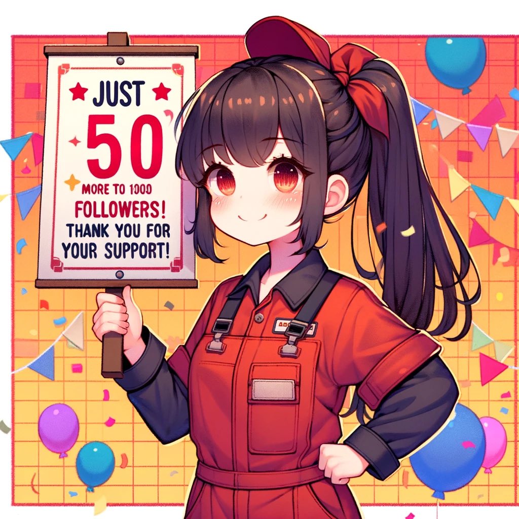 toolnetjp's tweet photo. フォロワー1000人まであと50人。
ChatGPTに画像作ってもらいました。皆様よろしくお願いします🤲
Just 50 more to 1,000 followers. Thank you for your support.

#何がとは言わない　#ChatGPT #dalle3 https://t.co/cnF5GlYDQ9