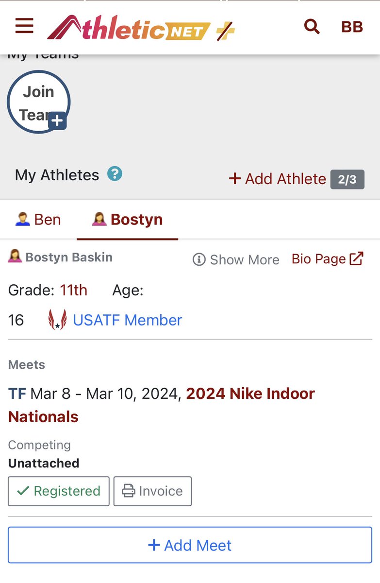 I will be at Nike Nationals Indoor 2024 to compete in the pentathlon! 
#classof2025 #TrustTheProcess
