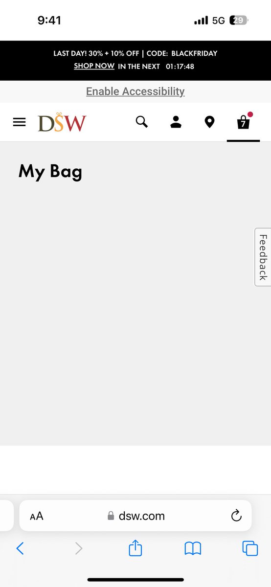sheridandavis's tweet photo. Not me, trying to check out on @dsw_us Black Friday sale with $300+ in my cart, and NOT BEING ABLE TO. Losing my money, @dsw_us!! Sooo frustrated https://t.co/k3j7oWy08Q