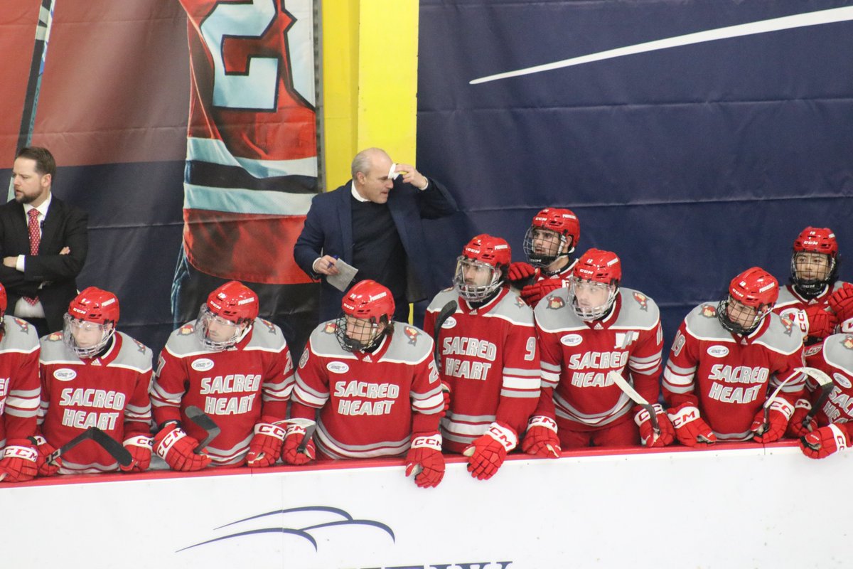 sacredheartmih's tweet photo. If you're wondering why we don't have postgame quotes from @AmmoCJ tonight, he was busy fighting hockey pucks -- with his forehead -- in the third period (bold strategy).

Don't worry though, the Boss Man never missed a beat. All patched up and ready for tomorrow.

#WeAreSHU https://t.co/ES6pTmft90