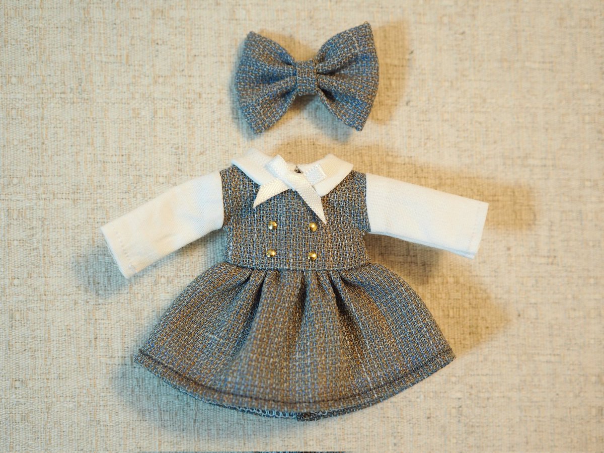 candyholic_doll's tweet photo. お品書きその１
オビツ11用制服風ワンピースセット

ボタン部分の色味はアンティークゴールドでのご案内となります。

#FukuokaHarvest #7tn9 https://t.co/bEhWx7JkqO