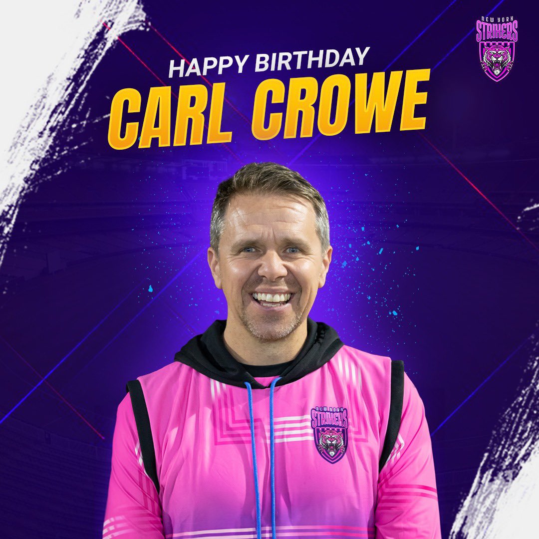 NewYorkStrikers's tweet photo. Happy birthday, Coach Carl Crowe! ๐
#T10Cricket #NewYorkStrikers #NYSSquad #T10League #ADT10 #CricketsFastestFormat #AbuDhabiT10 #StrikeFearlessly #CarlCrowe #HappyBirthday https://t.co/n9lnzWOhNB