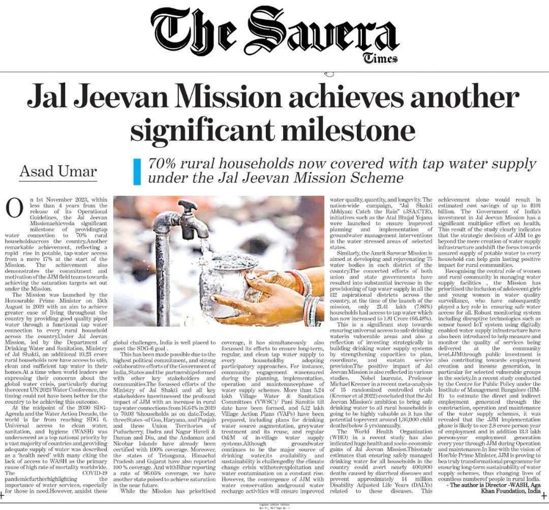 asadumar87's tweet photo. My recent article on the progress made under @jaljeevan_ https://t.co/5y1OAHQVjZ https://t.co/WEcIhRXCEG