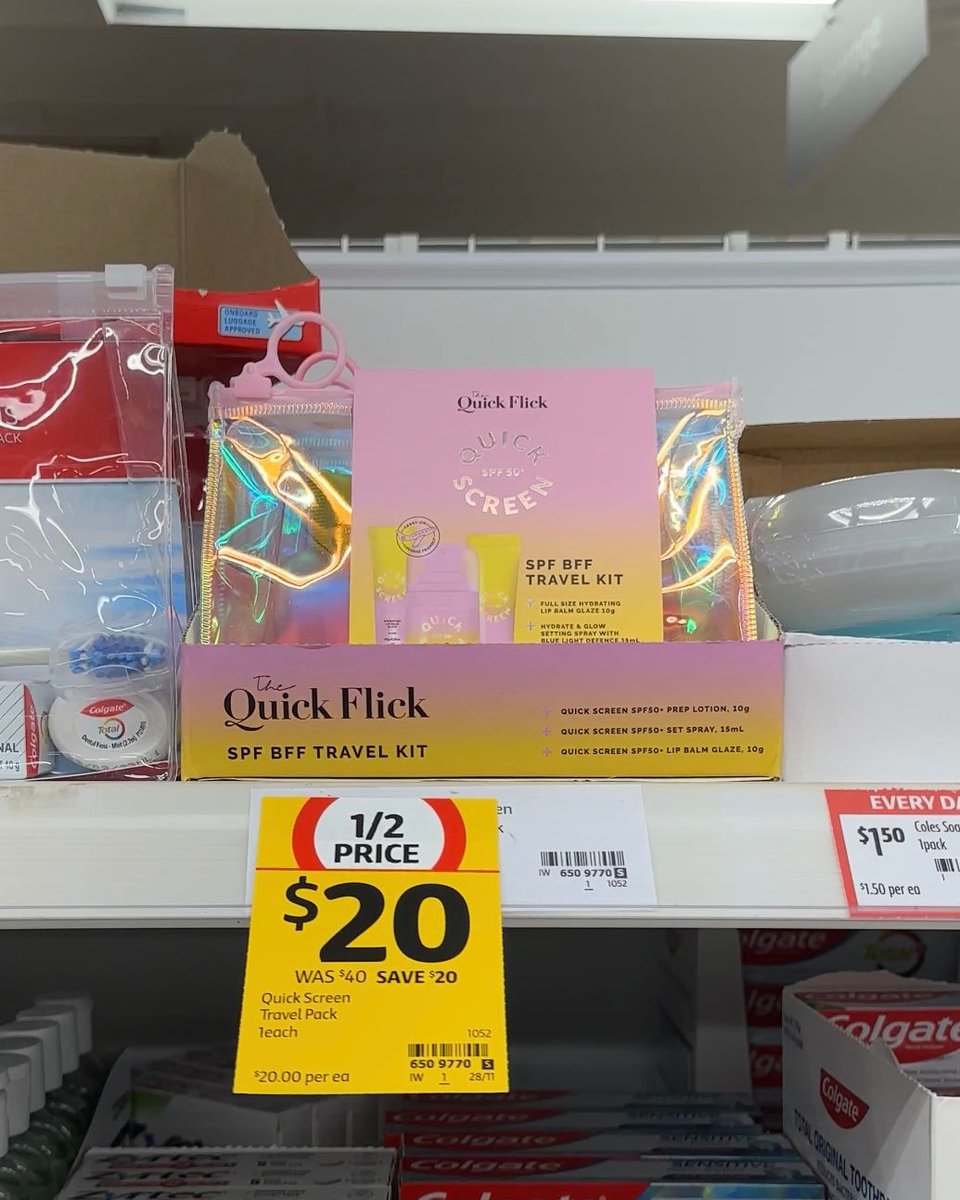 TheQuickFlickAu's tweet image. Our entire Quick Flick line at #Coles is currently HALF PRICE?!!! 😱

RUN don't walk to your nearest Coles location! 🇦🇺

#TheQuickFlick #QuickScreen #QuickGlow #ColesAustralia