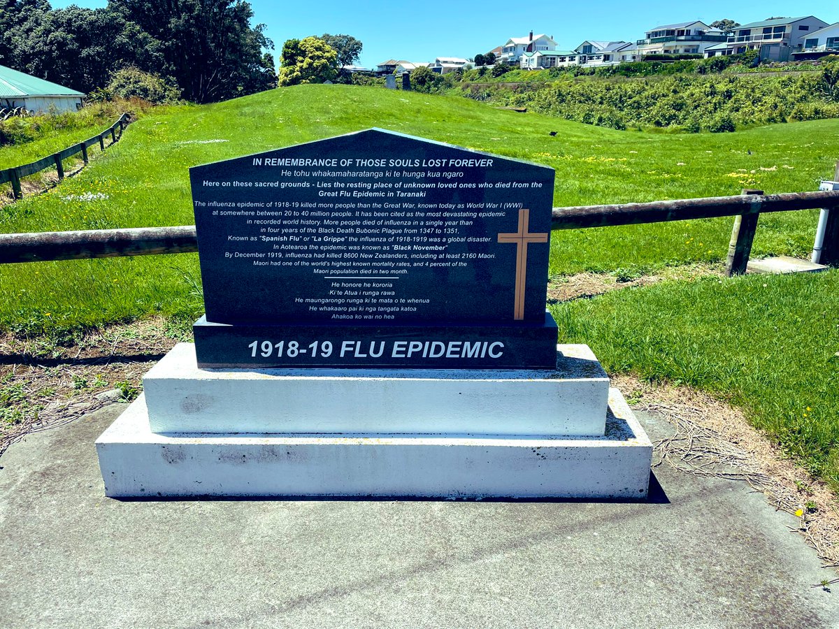 New Plymouth's memorial to the victims of the Influenza Epidemic that followed the First World War. Many were buried in this place by the sea. #ourhealthjourneys  #Epidemic