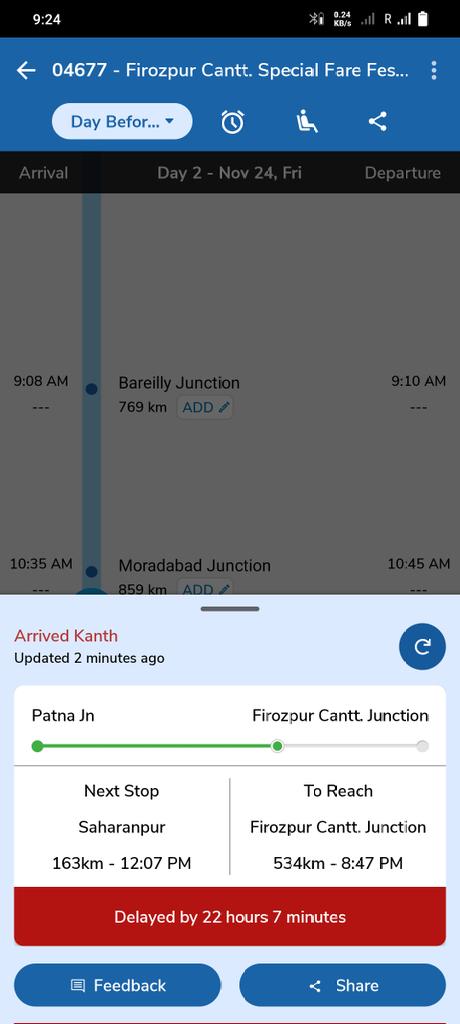 manibhn's tweet photo. Train no 04677
Delayed by more than 22 hours
Kindly look into @drm_mb @RailwaySeva  @RailMinIndia @nationalrailenq https://t.co/wQa8OUhpAW