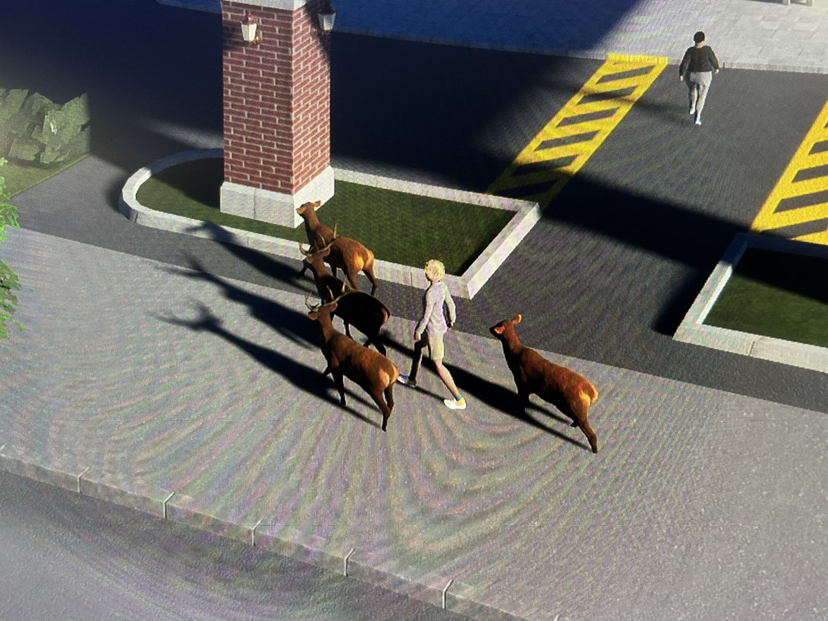 Sean_Q_Peavy's tweet image. Average Cities Skylines II citizen: just blend in with the deer. Just blend in with the deer… #citiesskylines2 #colossalorder