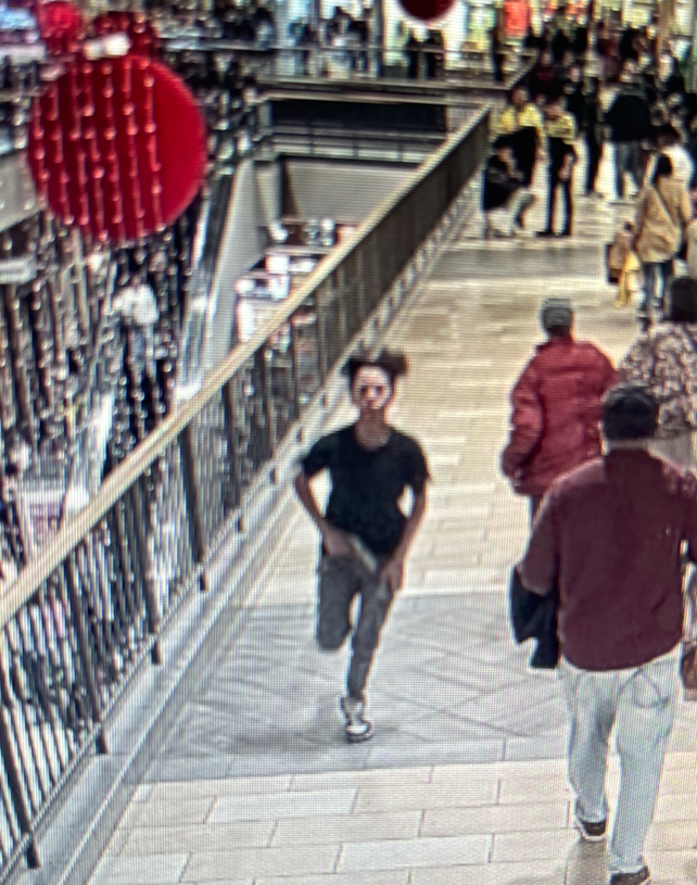 ABQPOLICE's tweet photo. The armed males ran through the mall toward an exit with the guns in their hands. Upon exiting the mall on foot, one of them fired a shot outdoors. If you have information, call 505-242-COPS. https://t.co/P8MmBsg3Rm