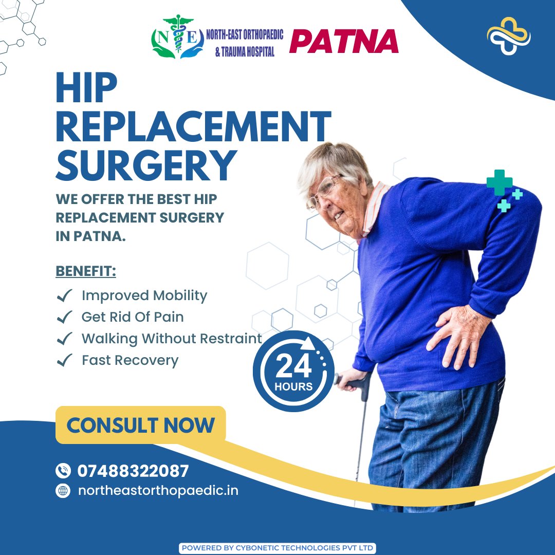 North-East Orthopaedic & Trauma Hospital, Patna, is one of the best hip replacement surgery hospitals in Patna. 

🌐northeastorthopaedic.in

#HipReplacement #HipReplacementSurgery #HipSurgery #HipTreatment #HipPain #HipHealth #PainFreeLiving #HealthRecovery #OrthopedicCare