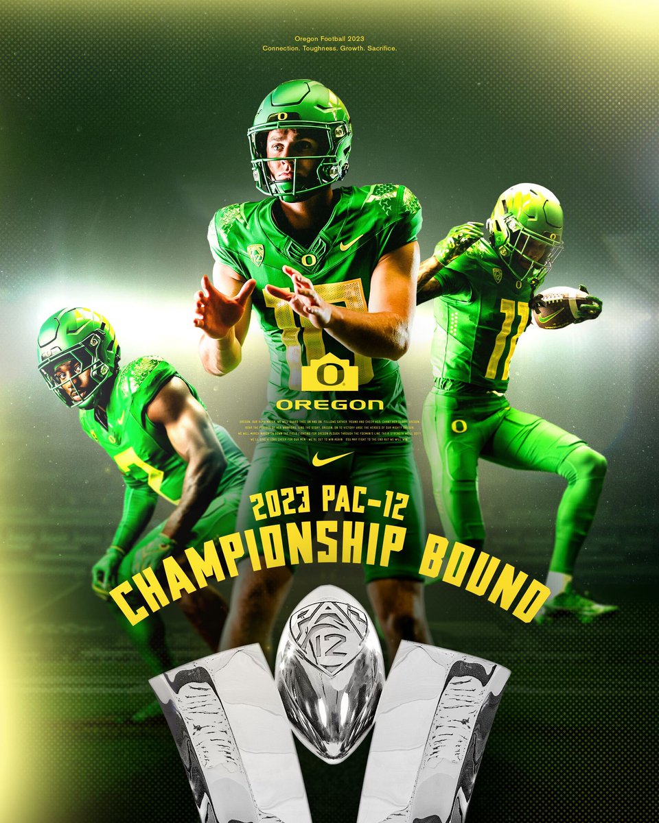 VEGAS BOUND! Oregon clinches its spot in the 2023 Pac-12 Championship Game with a 31-7 win over Oregon State in Autzen. #GoDucks x #4Spence🕸