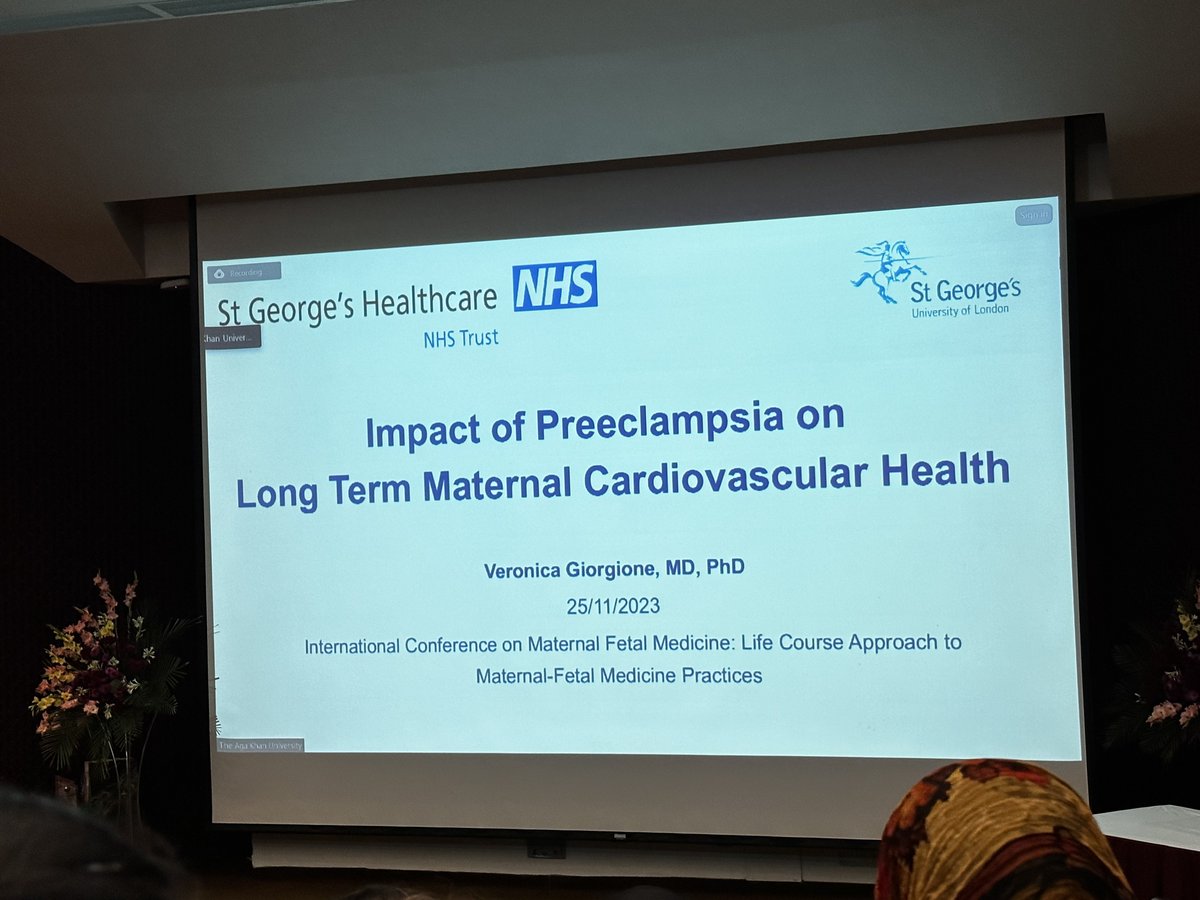 The first session on “Hypertensive Disorders in Pregnancy “underway with the chair ObGyn <a href="/LumaanS1/">Lumaan Sheikh</a> , Dr Ayesha Malik , Dr Rubina Hussain &amp; Dr Tazeen Abbas. They were joined by <a href="/Vero_Giorgione/">Veronica Giorgione 🤰🏻🫀🔬</a> and <a href="/LionaCPoon/">Liona Poon</a> who talked about the importance of preeclampsia screening #MFMcon2023
