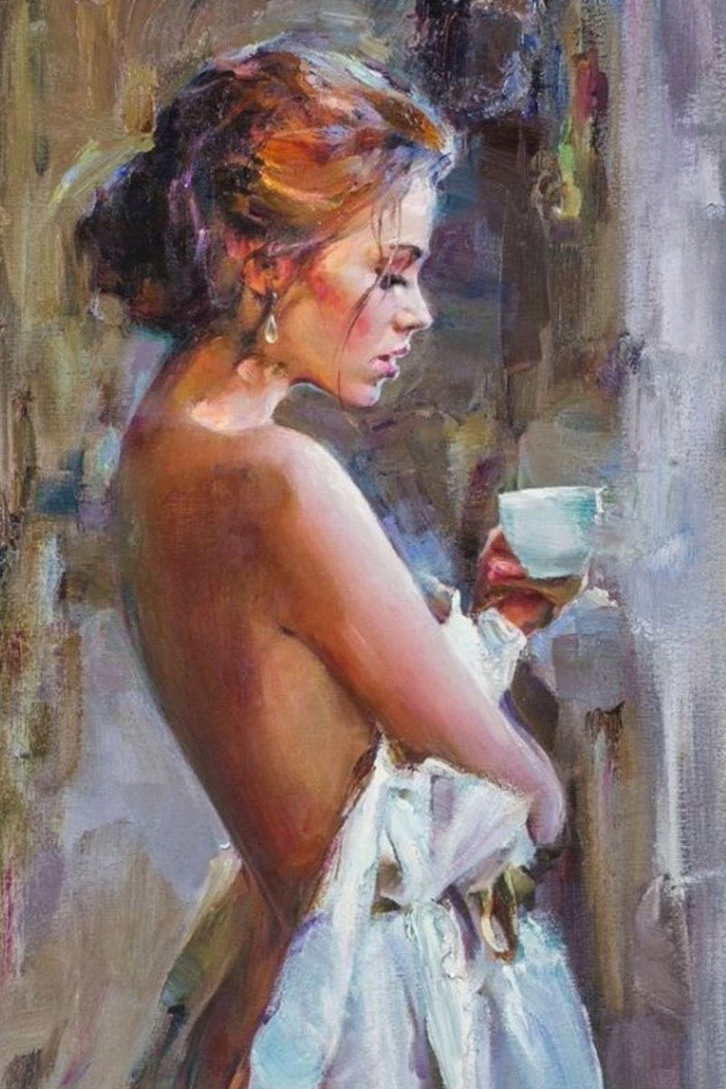 #GoodMorning #Buongiorno 
#25Nov #25Nov 
☀️
Solo i codardi sono coraggiosi con le donne.
#GiulioCesare
🌹👠

Michael & Inessa Garmash,
‘Aroma of Morning Coffee’,2015.
#Women #giornatacontrolaviolenzasulledonne #internationaldayfortheeliminationofviolenceagainstwomen