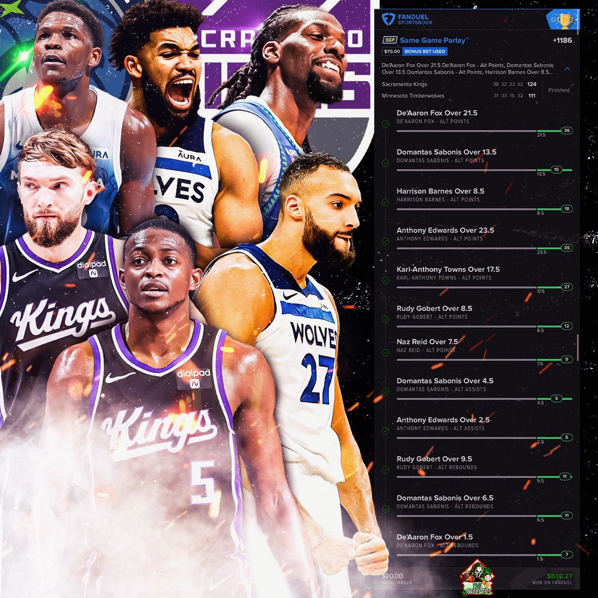 BLACK FRIDAY BANG FOR THE GANG. If you don’t hit your no sweat, you bet your entire free bet on your next parlay like I did. COME JOIN THE VIP FOR $5 with code BUCKS. whop.com/checkout/f2800…